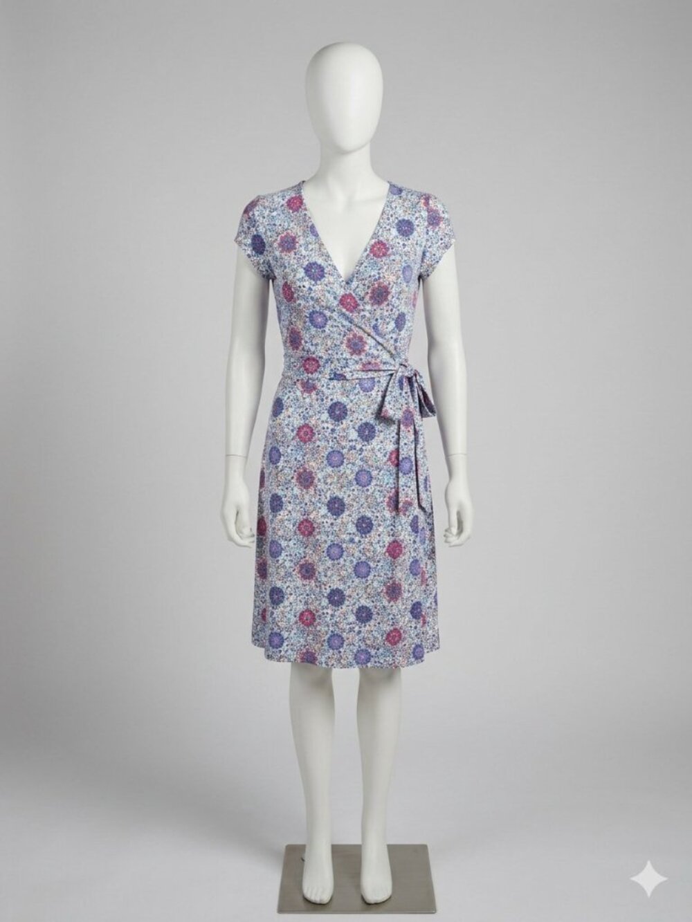 Boden Wrap Jersey Dress Floral Short Sleeve US 4P‎